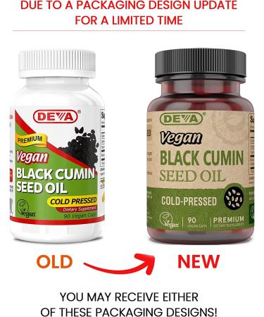 Deva Vegan Black Cumin Seed Oil - Cold-Pressed, Unrefined, 90 Vegan Capsules for Optimal Health - Buy Online on GoSupps.com
