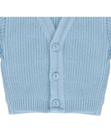 Premature Baby Cardigan | Winter Knitted Ribbed Cardigan for Boys & Girls | 5-8 lb Blue - Buy Online on GoSupps.com