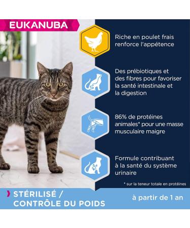 EUKANUBA - Sterilized or Overweight Cat Premium Dry Food Adult Senior Complete and Balanced Food - Rich in Rice - Fresh - Buy Online on GoSupps.com