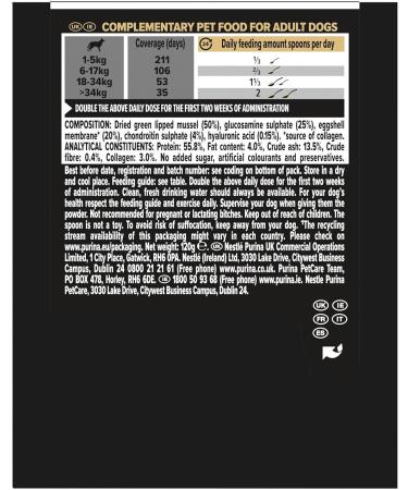 PURINA PRO PLAN | Mobility+ | Powder | Complementary food | Dog | 120g box - Buy Online on GoSupps.com