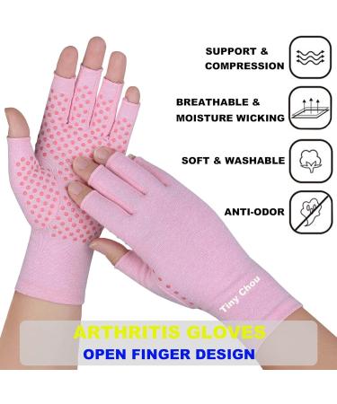 2 Pairs Arthritis Gloves Compression Glove for Women Relieve Arthritis Rheumatoid Osteoarthritis Carpal Tunnel Hand Pain Anti-Slip Fingerless Gloves for Work & Daily Use (Pink with Dots Medium) Medium Pink - Buy Online on GoSupps.com