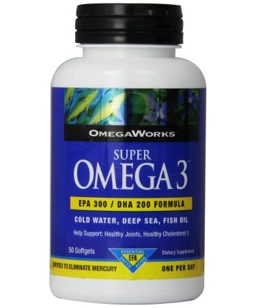 Omegaworks Super Omega 3 Softgels 50-Count Bottles (Pack of 2)