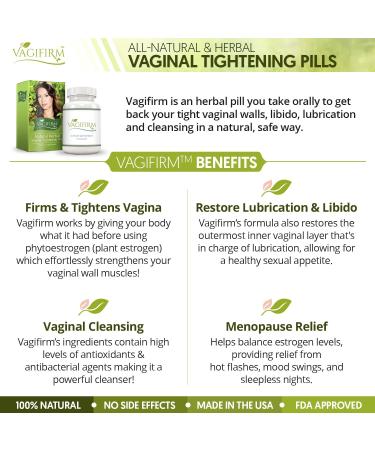 Vagifirm Vaginal Tightening Pills - Herbal Supplement (1 Month Supply, 30 Count) - Buy Online on GoSupps.com