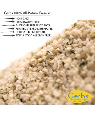 GERBS Raw Hemp Seed Kernels 2 LBS - Premium Grade, Freshly Harvested & Non-GMO | Plant Protein & Omega 3-6 | Keto & Paleo Friendly | Gluten & Peanut Free - Buy Online on GoSupps.com