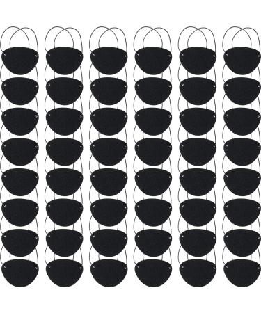 48 Pieces Pirate Eye Patches Pirate Eye Patches for Kids Black Felt Pirate Captain Patches Bulk Adults Pirate Eye Patches for Pirate Theme Role Playing Theme Party for Kids Adults