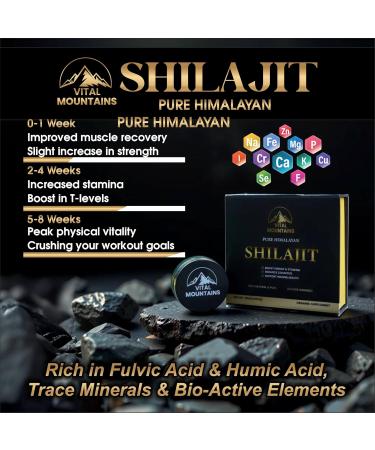 Pure Himalayan Shilajit Resin for Men and Women Rich in Fulvic Acid with 85+ Trace Minerals for Strength Energy Stamina Muscle Building & Vitality - Pure and Organic Shilajit Resin - Buy Online on GoSupps.com