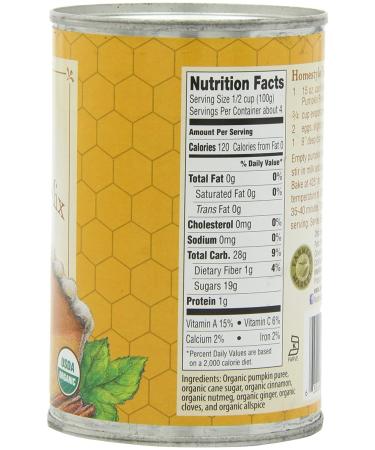 Organic Canned Pumpkin Pie Mix - Farmer's Market Foods, 15 oz (Pack of 12) - Buy Online on GoSupps.com