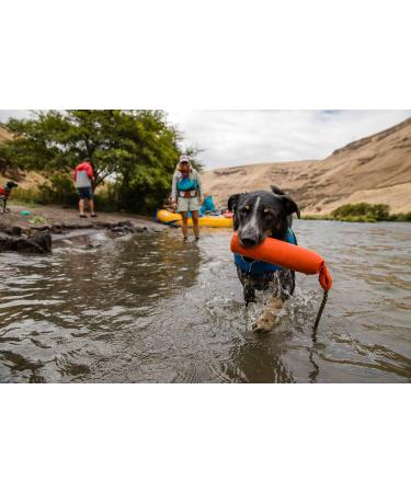 RUFFWEAR Lunker Floating Throw Toy - Durable Dog Toy for Active Dogs | Rope Handle for Easy Throwing and Tugging | Floats in Water | Outdoor Pet Boredom Breaker - Campfire Orange - Buy Online on GoSupps.com