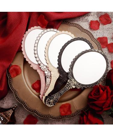 Vintage Handheld Mirrors - 20 Pcs Embossed Flower Retro Hand Mirror for Women - Compact Makeup Travel Mirror - Buy Online on GoSupps.com