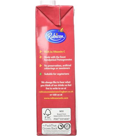 Rubicon Pomegranate Juice Exotic Fruit 1 kg - Pack of 4 - Buy Online on GoSupps.com