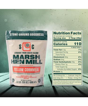 MARSH HEN MILL Stone Ground Yellow Cornmeal Premium Heirloom Corn Flour All Purpose For Baking & Cooking Versatile & Consistent Results Grown on Family Farm | Corn Meal For Corn Bread | 24 oz - Buy Online on GoSupps.com