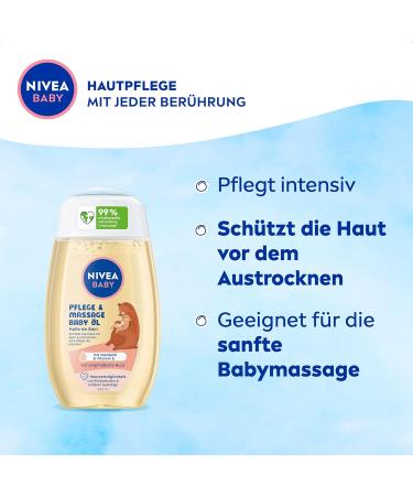 Nourishing Nivea Baby Care & Massage Oil - 200ml | Gentle Almond Oil & Vitamin E for Delicate Skin | Protect & Strengthen Sensitive Skin - Buy Online on GoSupps.com