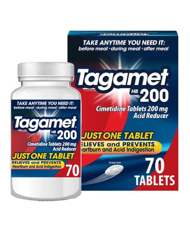 Tagamet HB 200 mg Cimetidine Acid Reducer and Heartburn Relief 70 Count