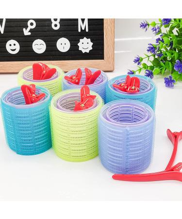 Jumbo Hair Rollers Set - 12 Pcs Self Grip Curlers for Long & Short Hair - DIY Curly Hairstyle - Heatless & Easy to Use - Colors Vary - Buy Online on GoSupps.com