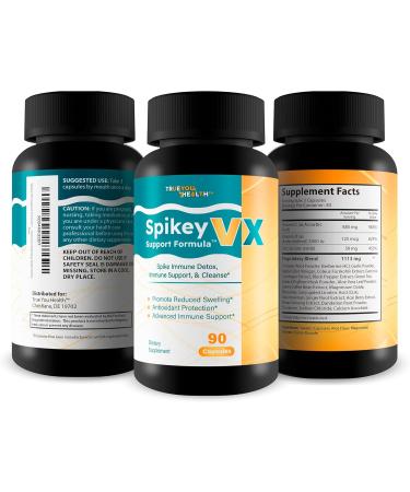 True You Health Spikey VX Support Formula - Our Best Spike Support Formula for Immune System Detox - Daily Zinc Immunity Capsules Vitamin C Immune Boost - Feel The Wellness Spike Detox The Wellness - Buy Online on GoSupps.com