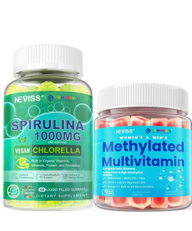 NEVISS Methylated Multivitamin Organic Spirulina & Chlorella Gummies 2Pack