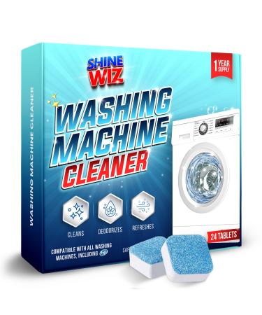 Washing Machine Cleaning Tablets - Powerful Washer Cleaner for Washing Machine Cleaner Top Load Front Loader and HE - Deep Clean & Deodorize - 24 Washer Machine Cleaner Tablets
