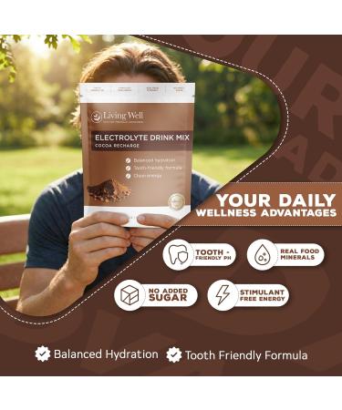 Living Well with Dr. Michelle Chocolate Electrolyte Powder Caffeine-Free Electrolyte Drink Mix for Clean Hydration & Energy, Sugar-Free Cocoa Flavor - Buy Online on GoSupps.com
