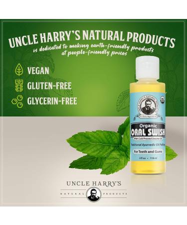Uncle Harry's Ayurvedic Oral Swish | Sesame Oil with Oregano & Clove | Whitening Mouthwash for Healthy Teeth & Gums (4 oz) - Buy Online on GoSupps.com