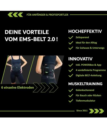 Eaglefit Premium EMS Belt 2.0 - Targeted Abdominal & Back Training | 6 Electrodes & App Included | Best Belly Trainer Belt - Buy Online on GoSupps.com