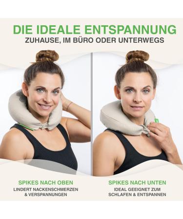 Backlaxx Acupressure Neck Horns | Flip Function & Buckwheat Filling | Natural Neck Pillow for Headaches & Tension | Ideal for Travel in Car & Aircraft | Nude Color - Buy Online on GoSupps.com