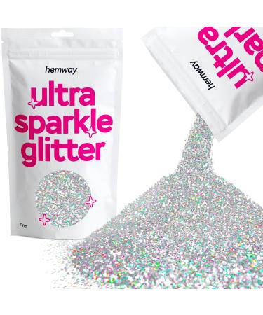 Hemway | Ultra-Shine Glitter FINE 1/64" 0.15" 0.4mm 375 Micron 100g Silver Holographic Silver Holographic Fine - 100g