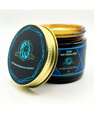 Tallow & Honey Balm - Methylene Blue Infused (Lavender Scent) Made with 100% Grass-Fed Beef Tallow and Organic Ingredients Great for Dry Skin Sunburns and More
