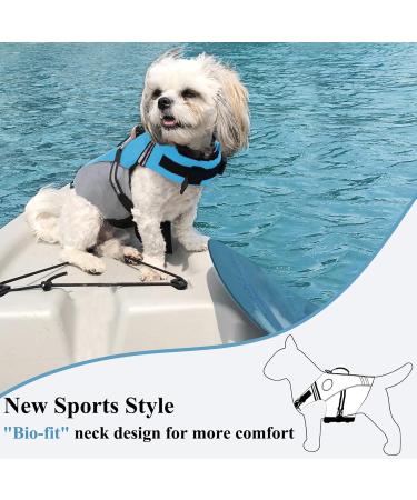 Vivaglory Sports Style Dog Life Jacket - Adjustable Durable Buoyancy Vest for Small Dogs (XS 43-51 cm) - Safe Fastening System - Blue - Buy Online on GoSupps.com