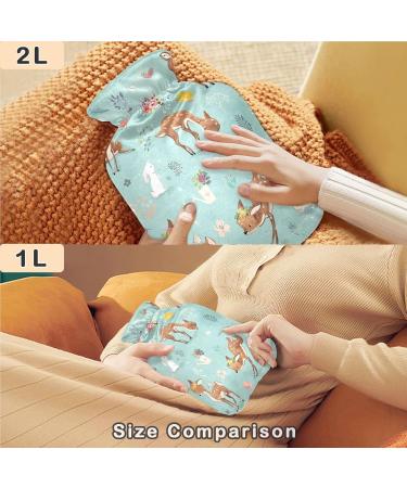 Buy Naanle Floral Deer Hot Water Bottle - 1L for Hot & Cold Therapy | Pain Relief & Warmth for Bed Hands & Feet - International Shipping Available - Buy Online on GoSupps.com