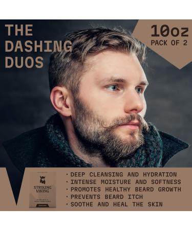 Striking Viking Beard Care Set - Sandalwood Shampoo & Conditioner | Paraben & Sulfate Free | Deep Clean for All Beard Types - Buy Online on GoSupps.com