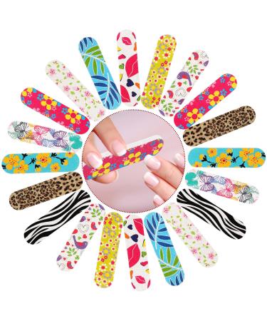 JSRQT Mini Nail Files Bulk Double Sided 100 Mini Nail Files for Natural Acrylic Fake Nails Emery Boards for Nails Nail Filer Professional Nail File Buffer Set Nails Accessories 150 Grit(10 Colors)
