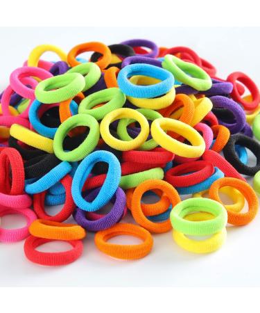 120 Pcs Baby Hair Ties Girls Hair Bands Multicolor Seamless Soft Hair Elastics Small Ponytail Holders for Girls Kids Toddles 1 Inch in Diameter