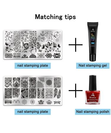 Biutee Nail Stamping Plate Kit - 13 Designs for Manicure, Includes 2 Stamps and Scrapers - Lace Design, Holiday Stencils - Buy Online on GoSupps.com