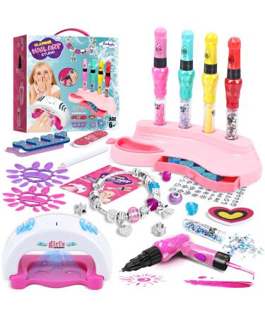 Nail Kit for Girls Ages 7-12 - Kids Nail Polish Set - Gifts for Girls - Non Toxic Nail Polish Girls stuff for Makeup Spa Kit Manicure Nail Art Kit Birthday Gifts Toys for Girls Ages 6 7 8 9 10 - 12