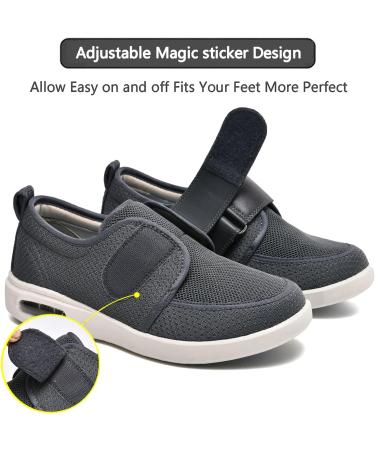 SDEQA Adjustable Diabetic Shoes for Men and Women - Extra Wide Walking Shoes for Elderly with Foot Pain Relief and Neuropathy - Size 12A - Buy Online on GoSupps.com