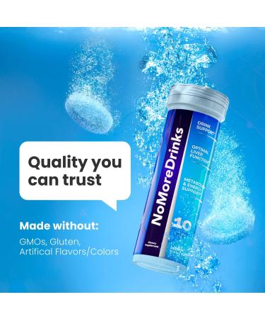 NoMoreDrinks Anti Alcohol Craving Supplement | Liver Detox & Combat Cravings | Energy Support Alcohol Replacement Drink | Organic Milk Thistle Supplement & Dandelion Root & 5HTP | (10) Energy Pills - Buy Online on GoSupps.com