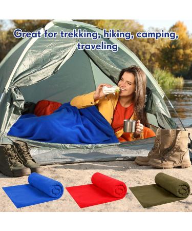 Fleece Sleeping Bag Liner - 3 Pcs, 75 Inch, Adult Size, Cold Weather, Zippered Camping Blanket - Travel Backpacking, Kids, Assorted Colors - Buy Online on GoSupps.com