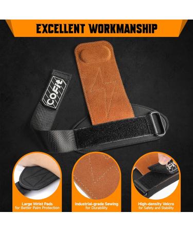 COFIT Wrist Straps for Weightlifting Workout Wrist Wraps with Dual-Layer Gym Lifting Straps for Deadlift and Powerlifting - 03. Brown - Buy Online on GoSupps.com