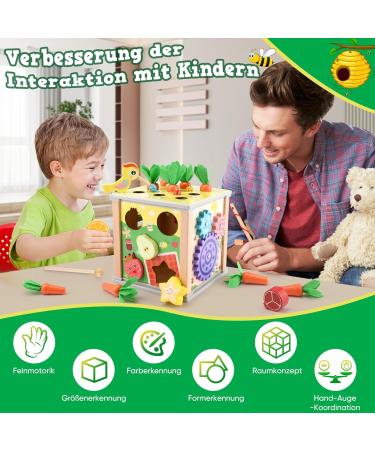 Zooyaue 6-in-1 Wooden Motor Activity Cube - Montessori Toy for Babies 3+ | Engaging Activity Center & Developmental Wooden Toys - Buy Online on GoSupps.com