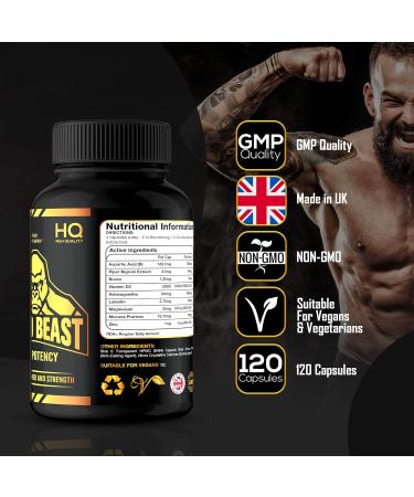 High Potency Testosterone Supplement for Men | 120 Caps | Natural Ingredients - Ashwagandha, Vitamin D, Luteolin | Vegan Friendly | 2000mg Serving - Buy Online on GoSupps.com