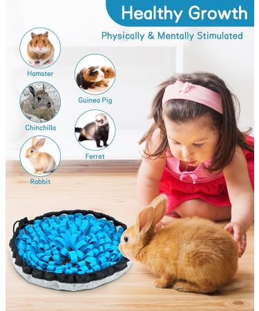 OVERTANG Rabbit Foraging Mat - 12 x 12 Polar Fleece Snuffle Feeding Toy for Small Pets | Bunny, Guinea Pigs, Chinchillas, Ferrets - Buy Online on GoSupps.com
