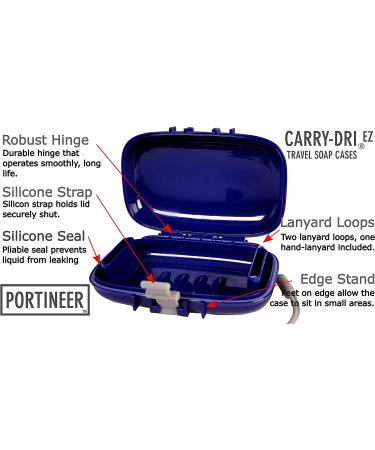 PORTINEER Carry-Dri EZ Travel Soap Case with Patented Vent Design - Two Pack Grey-Red - Buy Online on GoSupps.com