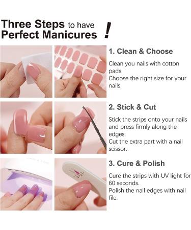 DANNI & TONI Semi Cured Metallic Gel Nail Strips - White Glazed Donut Mirror Nails (28 Stickers) - Buy Online on GoSupps.com