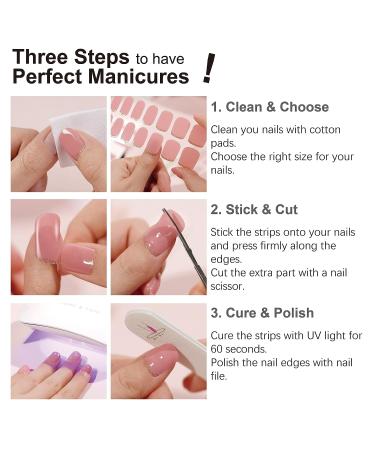 DANNI & TONI Semi Cured Gel Nail Strips - Nude French Tips | Long Lasting Stick-on Wraps (28 Stickers) - Buy Online on GoSupps.com