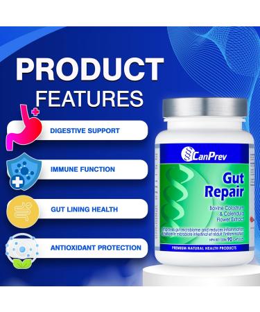 CanPrev - Gut Repair 90 Capsules - Dietary Supplement with Digestive Enzymes & Bovine Colostrum - Promotes Digestive Health - Pure Digestive Enzymes for Gut Maintenance - Buy Online on GoSupps.com