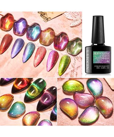 FOCEN Moonstone Cat Eye Gel Set - 6 Starry Sky Colors with Magic Effect | Soak Off 9D Manicure Kit with Magnet Stick for Nail Art - Perfect Gift - Buy Online on GoSupps.com