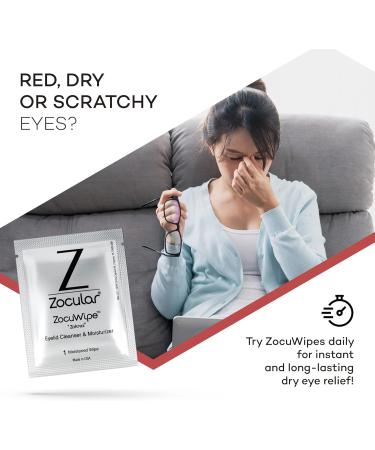 Zocuwipe Eyelid Wipes - Natural Okra Complex Eyelid Cleanser & Moisturizer for Dry Eye & Blepharitis | 40 Count - Buy Online on GoSupps.com