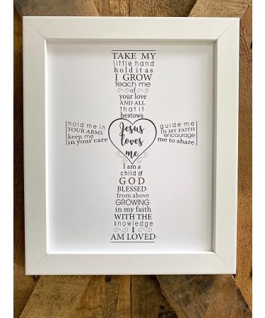 Jesus Loves Me Baptism Frame for Baby - White Grandparent Gift - Buy Online on GoSupps.com