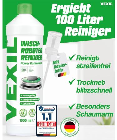 Vexil Floor Cleaner for Wiping Robots - 1L Power Concentrate | Biodegradable Strip-Free Solution for Parquet Tiles & Laminate - Made in Germany - Buy Online on GoSupps.com
