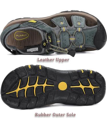 FLARUT Men's Closed Toe Leather Hiking Sandals - Size 11 C-gray - Buy Online on GoSupps.com
